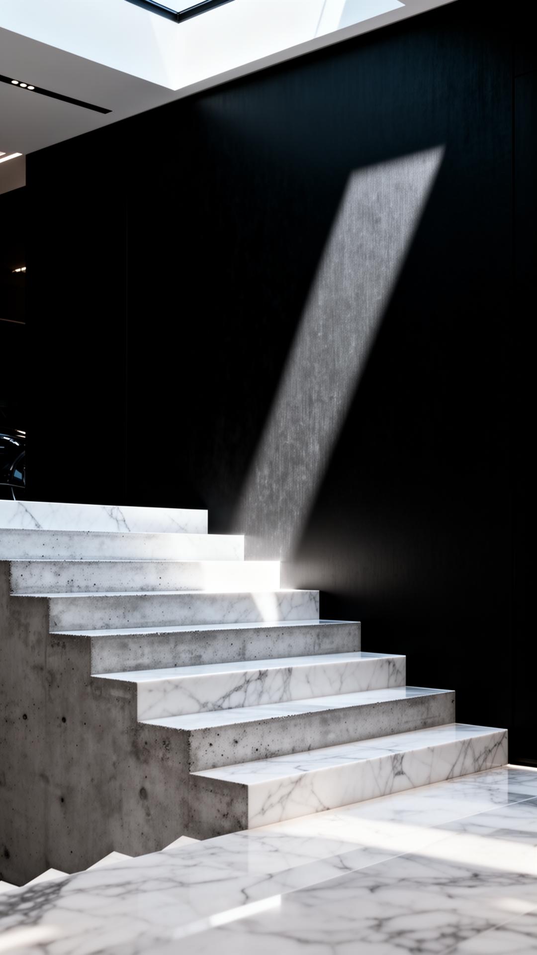 A shaft of light across marble — the cinematic interior.